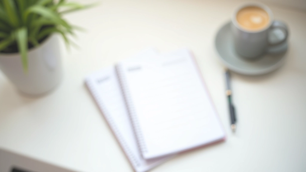 Weekly calendar or planner with handwritten notes and coffee cup, organized scheduling on white desk